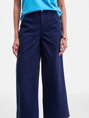 On 34th High-Rise Wide Leg Chino Pants in Navy